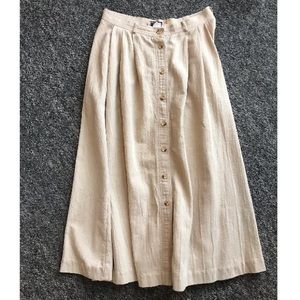 Vintage tan button front skirt